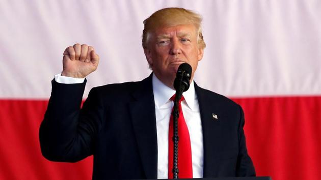 US President Donald Trump gestures as he speaks at Naval Air Station Sigonella following the G7 Summit, in Sigonella, Italy. (Reuters File Photo) US President Donald Trump gestures as he speaks at Naval Air Station Sigonella following the G7 Summit, in Sigonella, Italy. (Reuters File Photo)
