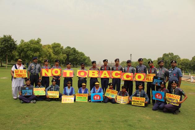 New Delhi, India - May 31, 2017: The Bharat scouts and guides group from govt co-ed senior secondary school of Baprola, Najafgarh took part in the rally against the consumption of tobacco on World No Tobacco Day. (Geetika Varshney / HT Photo) New Delhi, India - May 31, 2017: The Bharat scouts and guides group from govt co-ed senior secondary school of Baprola, Najafgarh took part in the rally against the consumption of tobacco on World No Tobacco Day. (Geetika Varshney / HT Photo)