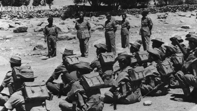 Indian troops being inspected during the India-China war in November 1962. (Getty Images) Indian troops being inspected during the India-China war in November 1962. (Getty Images)