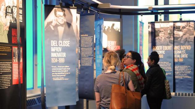 Visitors examine an exhibit of Chicago writers at the American Writers Museum in Chicago. (AFP) Visitors examine an exhibit of Chicago writers at the American Writers Museum in Chicago. (AFP)