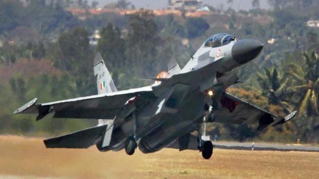 The Sukhoi 30 plane with two pilots on board went missing after taking off from Salonibari air force station in Assam on May 23. (PTI Photo) The Sukhoi 30 plane with two pilots on board went missing after taking off from Salonibari air force station in Assam on May 23. (PTI Photo)