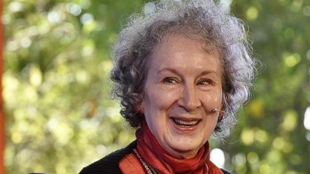 Margaret Atwood during the session The Heart Goes Last at the Jaipur Literature festival 2016, in Jaipur, India.(Sanjeev Verma/HT Photo)