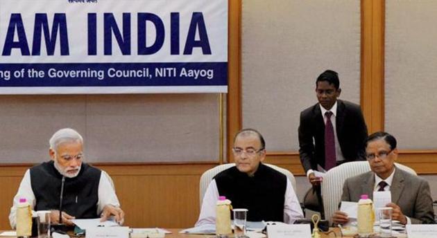 Prime Minister Narendra Modi chairing a meeting of Niti Aayog. (HT photo) Prime Minister Narendra Modi chairing a meeting of Niti Aayog. (HT photo)