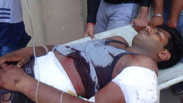 Shivam was shifted to a Delhi hospital after being stabbed by cow vigilantes in Gohana, Haryana.(HT Photo)