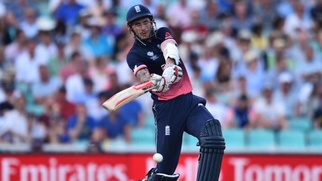 But the other England opener Alex Hales (95) was involved in a 159-run stand with Joe Root. (AFP) But the other England opener Alex Hales (95) was involved in a 159-run stand with Joe Root. (AFP)