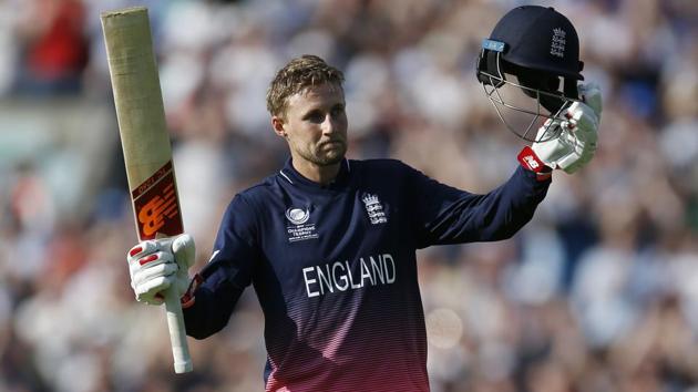 England's Joe Root celebrates his century vs Bangladesh in the ICC Champions Trophy 2017 opener. (REUTERS) England's Joe Root celebrates his century vs Bangladesh in the ICC Champions Trophy 2017 opener. (REUTERS)