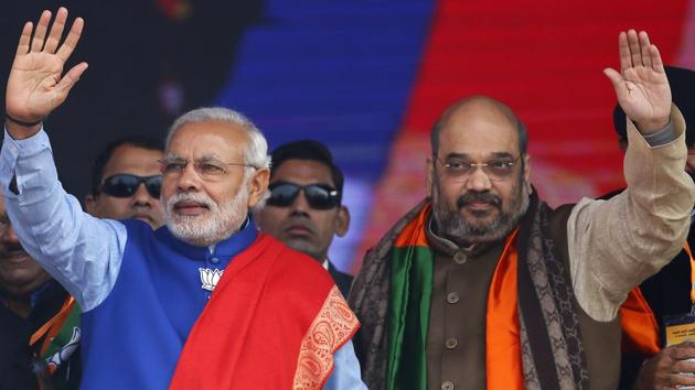 Prime Minister Narendra Modi with BJP national president Amit Shah.(REUTERS File Photo)