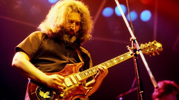 Guitar legend Jerry Garcia of The Grateful Dead performs at the Wembley Empire Pool, London, in 1972.(Getty Images)
