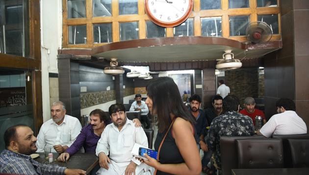 The reporter speaks to Kabuliwalas at a restaurant in Kolkata. (Aishwarya Kandpal) The reporter speaks to Kabuliwalas at a restaurant in Kolkata. (Aishwarya Kandpal)