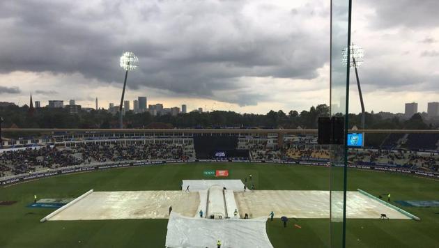 Australia were 53 for three off nine overs when the last of several rain interruptions took the players off the field. A minimum of 20 overs had to be bowled for a result to be possible but so severe was the final downpour that the umpires decided to abandon the game. Both teams shared a point each. (Twitter ) Australia were 53 for three off nine overs when the last of several rain interruptions took the players off the field. A minimum of 20 overs had to be bowled for a result to be possible but so severe was the final downpour that the umpires decided to abandon the game. Both teams shared a point each. (Twitter )