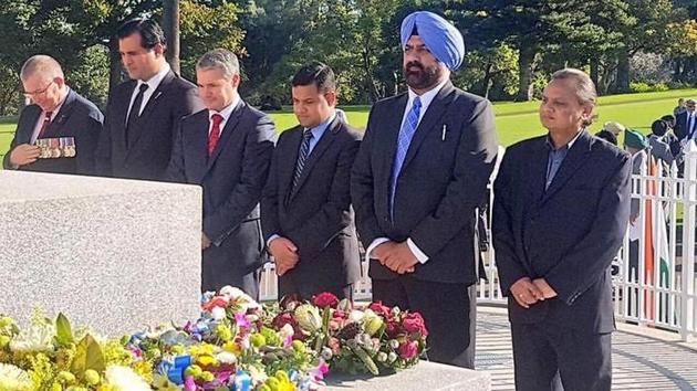 The ceremony at Kings Park, Perth, on Thursday to commemorate the centenary of Private Nain Singh Sailani’s death during World War I. (HT Photo) The ceremony at Kings Park, Perth, on Thursday to commemorate the centenary of Private Nain Singh Sailani’s death during World War I. (HT Photo)
