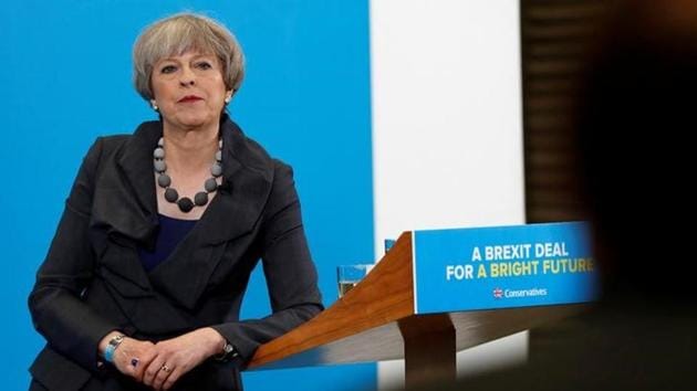 Britain's Prime Minister Theresa May speaks at an election campaign event at CJ Leonard and Sons in Guisborough on June 1, 2017. (reuters) Britain's Prime Minister Theresa May speaks at an election campaign event at CJ Leonard and Sons in Guisborough on June 1, 2017. (reuters)