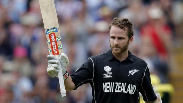 New Zealand's Kane Williamson celebrates after reaching his century against Australia in their ICC Champions Trophy 2017 match at Edgbaston on Friday. (Reuters) New Zealand's Kane Williamson celebrates after reaching his century against Australia in their ICC Champions Trophy 2017 match at Edgbaston on Friday. (Reuters)