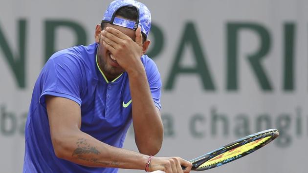 Australia's Nick Kyrgios was dumped out of the tournament by South Africa's Kevin Anderson in their second round match. (AP) 