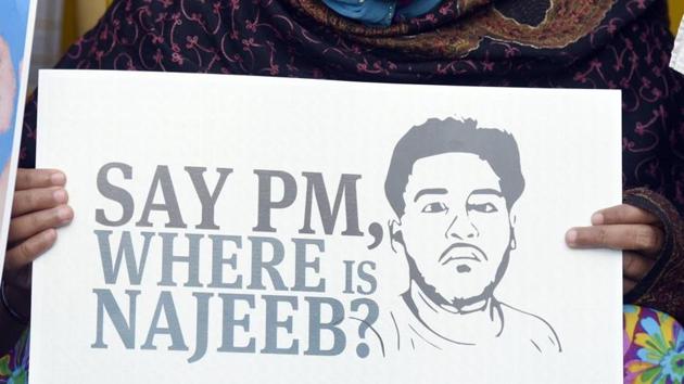 Najeeb Ahmad, a student of JNU, had gone missing last year after an altercation with some ABVP students. The police has been unable to trace him. (HT File Photo) Najeeb Ahmad, a student of JNU, had gone missing last year after an altercation with some ABVP students. The police has been unable to trace him. (HT File Photo)