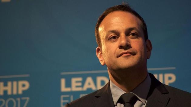 Leo Varadkar listens to a speech after his victory in the party leadership election, at the National Count Centre in Mansion House, Dublin on June 2.(AFP Photo)