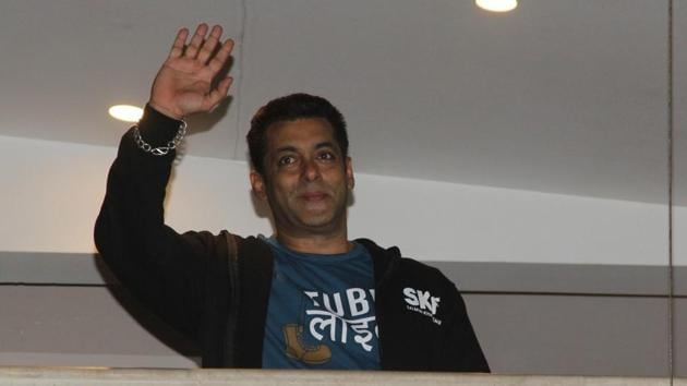 Actor Salman Khan celebrates the launch of Tubelight’s trailer.(IANS)