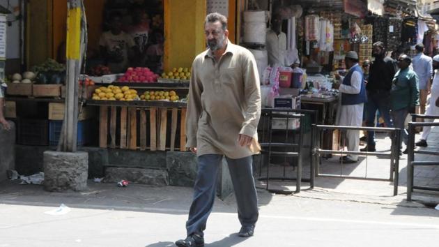 Mumbai: Actor Sanjay Dutt during the location of shooting of film Bhoomi in Mumbai.(IANS)