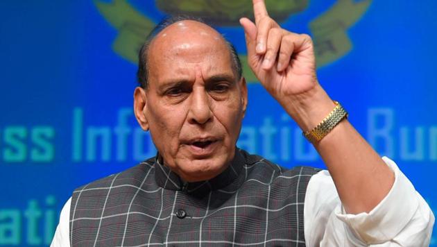 Union Home Minister Rajnath Singh addresses a press conference to announce the three years achievements of NDA, in New Delhi on Saturday. (PTI Photo) Union Home Minister Rajnath Singh addresses a press conference to announce the three years achievements of NDA, in New Delhi on Saturday. (PTI Photo)