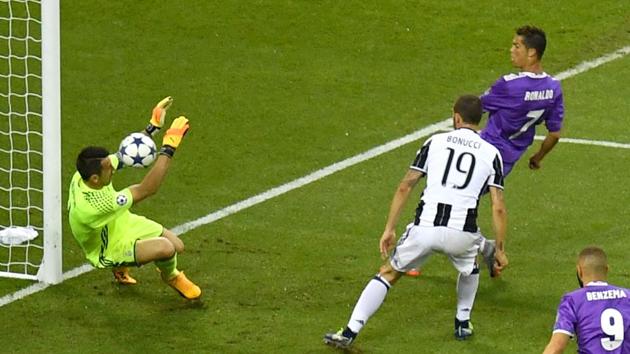 Cristiano Ronaldo then added another just moments later with a calm finish from close range. (AFP) Cristiano Ronaldo then added another just moments later with a calm finish from close range. (AFP)