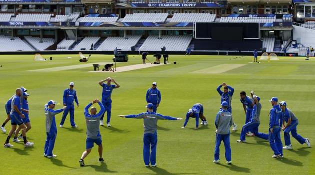 Australian Cricket Team during a practice session ahead of their ICC Champions Trophy 2017 match against Bangladesh.(REUTERS)