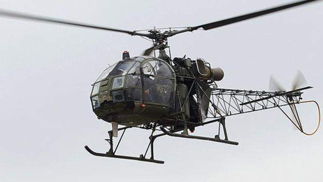 A helicopter entered Indian airspace from Tibetan side and hovered over Barahoti in Uttarakhand on Saturday. (AFP File photo for representational purpose only) A helicopter entered Indian airspace from Tibetan side and hovered over Barahoti in Uttarakhand on Saturday. (AFP File photo for representational purpose only)