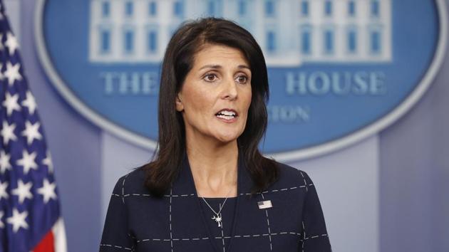 In this April 24, 2017 photo, U.S. Ambassador to the UN Nikki Haley speaks to the media during the daily briefing in the Brady Press Briefing Room of the White House in Washington. Haley tells CNN, ``President Trump believes the climate is changing.’’ (AP) In this April 24, 2017 photo, U.S. Ambassador to the UN Nikki Haley speaks to the media during the daily briefing in the Brady Press Briefing Room of the White House in Washington. Haley tells CNN, ``President Trump believes the climate is changing.’’ (AP)