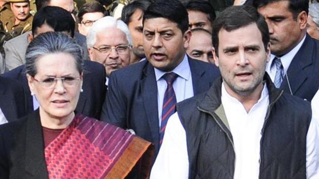 Congress President Sonia Gandhi with party VP Rahul in New Delhi.(Sushil Kumar/HT File Photo)