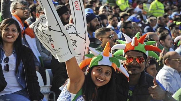 Indian cricket fans cheers for their team during the ICC Champions Trophy match between India and Pakistan. (AP) Indian cricket fans cheers for their team during the ICC Champions Trophy match between India and Pakistan. (AP)