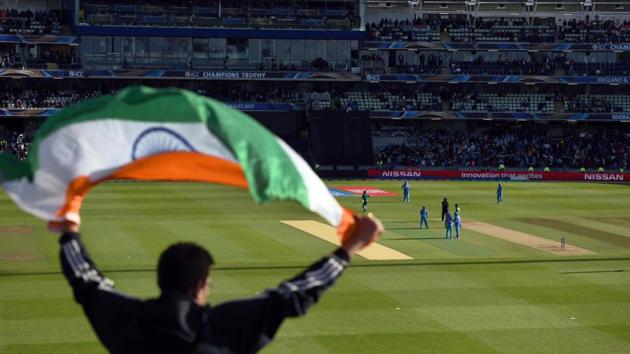 India cricket fans were present in numbers to cheer their side on Sunday. (AFP) India cricket fans were present in numbers to cheer their side on Sunday. (AFP)