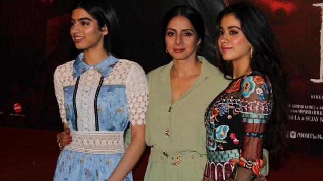 Sridevi along with her daughters Khushi Kapoor and Jahnavi Kapoor at the trailer launch of Mom in Mumbai on June 3, 2017. (IANS) Sridevi along with her daughters Khushi Kapoor and Jahnavi Kapoor at the trailer launch of Mom in Mumbai on June 3, 2017. (IANS)