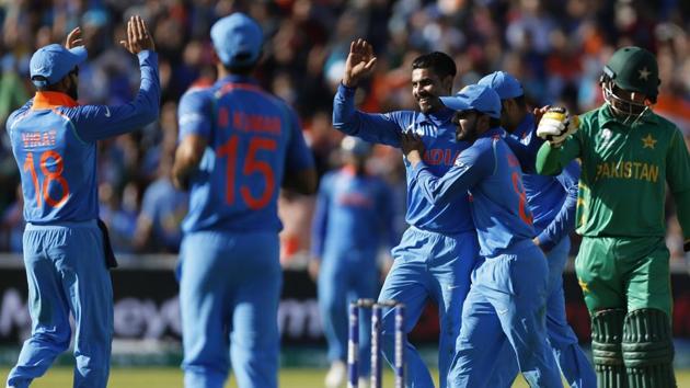 India defeated Pakistan by 124 runs via D/L method in their rain-hit match ICC Champions Trophy opener at Edgbaston. (REUTERS)