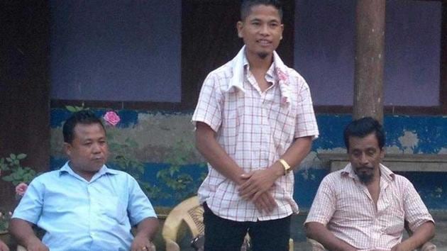 BJP’s North Garo Hills district president in Meghalaya, Bachu C Marak (centre) who quit the party on Monday.(Facebook)