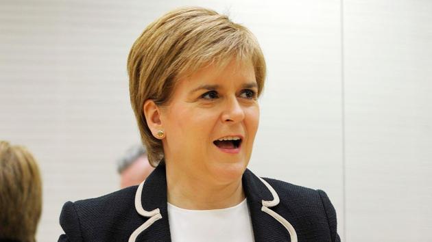 Scotland's First Minster and leader of the Scottish National Party (SNP) Nicola Sturgeon takes part in a seniors exercise class at Bishopbriggs Leisure Centre on the outskirts of Glasgow, on June 5. (AFP) Scotland's First Minster and leader of the Scottish National Party (SNP) Nicola Sturgeon takes part in a seniors exercise class at Bishopbriggs Leisure Centre on the outskirts of Glasgow, on June 5. (AFP)