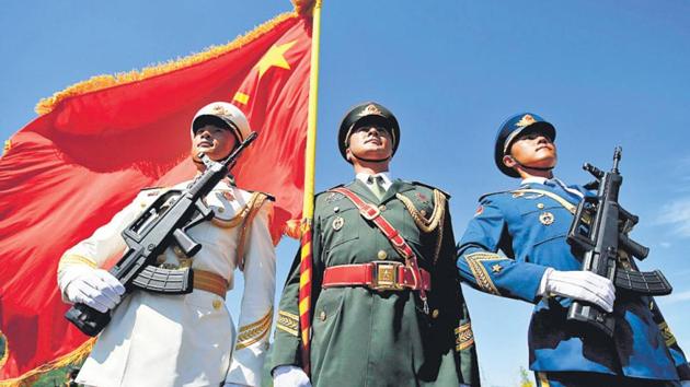 Soldiers of People’s Liberation Army during a training session for a military parade in Beijing. (HT File Photo) Soldiers of People’s Liberation Army during a training session for a military parade in Beijing. (HT File Photo)