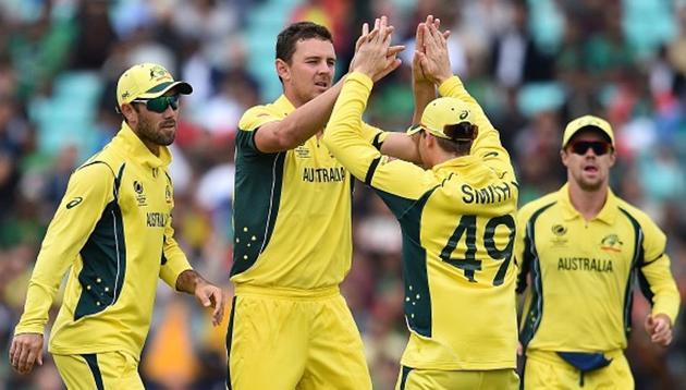 Josh Hazlewood provided Australia a good start as he removed Soumya Sarkar cheaply. (AFP/Getty Images)