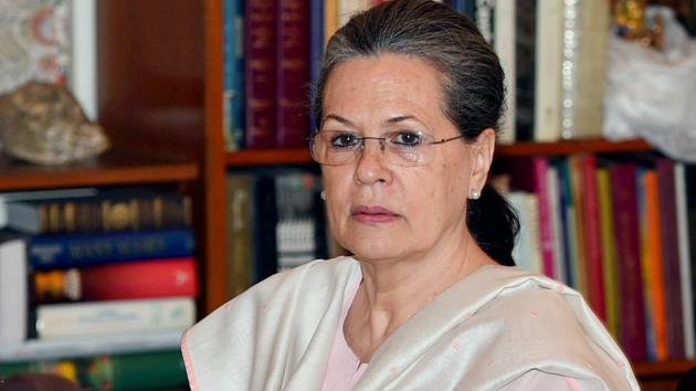 Congress president Sonia Gandhi during the Congress Working Committee (CWC) Meeting at 10 Janpath in New Delhi on Tuesday. (PTI) Congress president Sonia Gandhi during the Congress Working Committee (CWC) Meeting at 10 Janpath in New Delhi on Tuesday. (PTI)