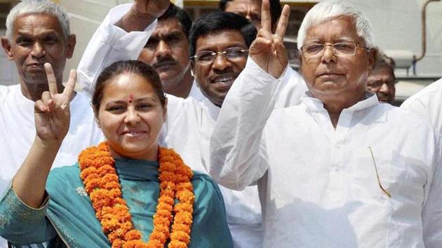 RJD chief Lalu Prasad along with his daughter Misa Bharti. (PTI File) RJD chief Lalu Prasad along with his daughter Misa Bharti. (PTI File)
