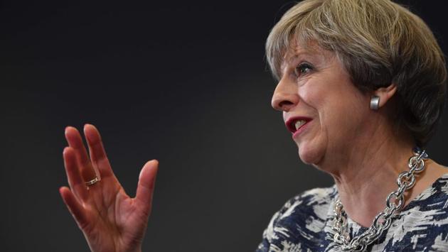 Britain's Prime Minister and leader of the Conservative Party Theresa May speaks during a general election campaign event in Norwich. (Oli Scarff/AFP) Britain's Prime Minister and leader of the Conservative Party Theresa May speaks during a general election campaign event in Norwich. (Oli Scarff/AFP)