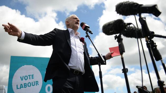 Britain's main opposition Labour Party leader Jeremy Corbyn speaks during a campaign rally in Halton. (Oli Scarff/AFP) Britain's main opposition Labour Party leader Jeremy Corbyn speaks during a campaign rally in Halton. (Oli Scarff/AFP)