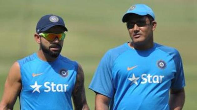 Anil Kumble’s one-year contract as India cricket team’s head coach is due to end after the ICC Champions Trophy.(AFP)