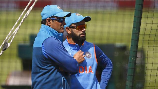 India coach Anil Kumble and captain Virat Kohli would hope to keep off-field distractions aside and continue winning momentum against Sri Lanka in the ICC Champions Trophy. (REUTERS) India coach Anil Kumble and captain Virat Kohli would hope to keep off-field distractions aside and continue winning momentum against Sri Lanka in the ICC Champions Trophy. (REUTERS)