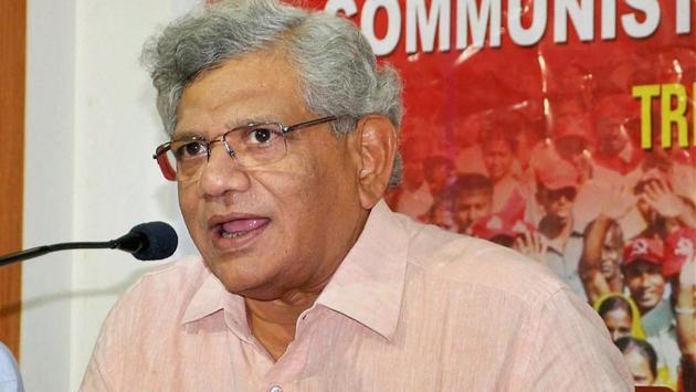The two men who allegedly tried to heckle CPI(M) leader Sitaram Yechury on Wednesday in New Delhi have been detained by the police.(PTI file)