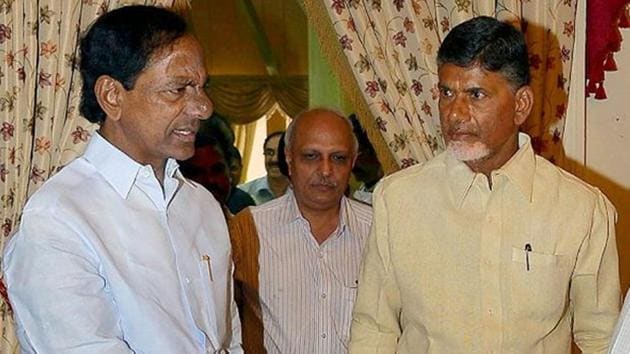 Telangana’s chief minister KCR’s legendary battles with his Andhra Pradesh counterpart, Chandrababu Naidu.(PTI File Photo)