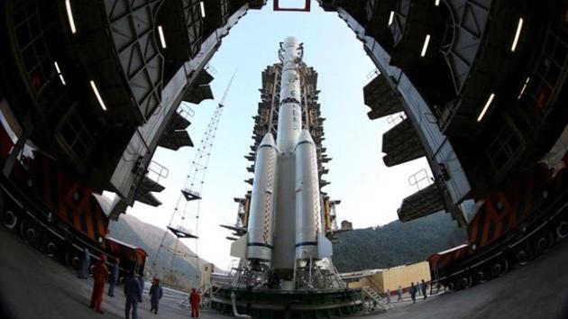 File photo of the Long March 3B rocket docked at the launch pad at Xichang Satellite Launch Center in Liangshan, Sichuan province of China, in December 2013.(Reuters)