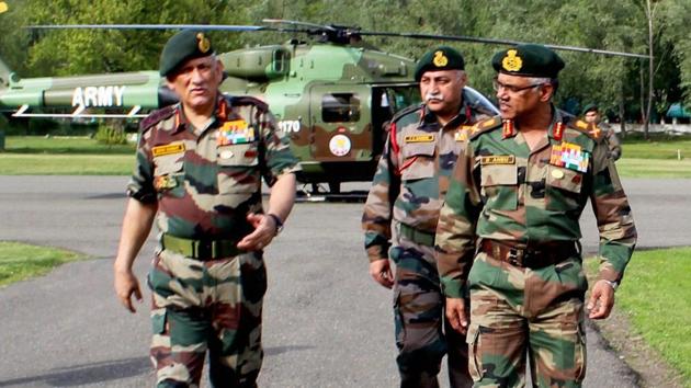 Indian Army chief General Bipin Rawat (left) says Pakistan is using social media to spread unrest in the Kashmir Valley.(PTI File)