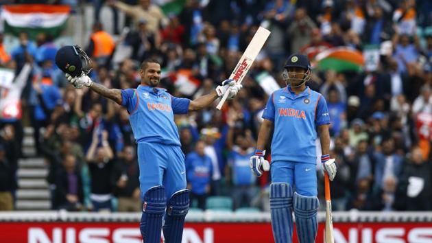 Dhawan notched up his 10th century and his third in the ICC Champions Trophy to continue his marvellous form. (REUTERS) Dhawan notched up his 10th century and his third in the ICC Champions Trophy to continue his marvellous form. (REUTERS)