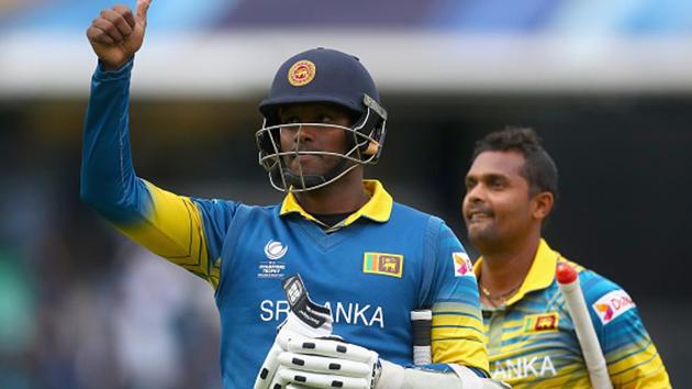 Angelo Mathews-led Sri Lanka defeated India by 7 wickets to keep their chances of qualifying for the ICC Champions Trophy semi-finals alive.(Getty Images)