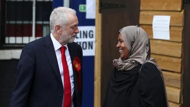Jeremy Corbyn, leader of Britain's opposition Labour Party arrives to vote at a polling station. (Neil Hall / REUTERS) Jeremy Corbyn, leader of Britain's opposition Labour Party arrives to vote at a polling station. (Neil Hall / REUTERS)