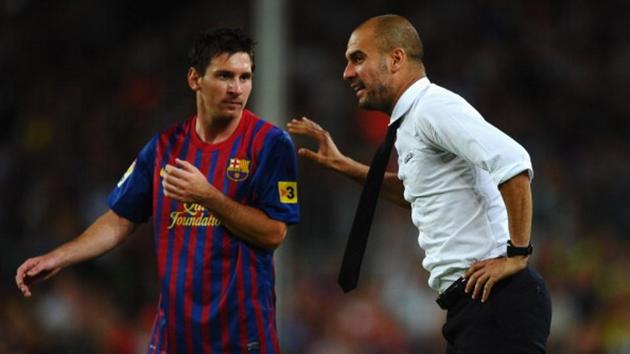 Lionel Messi and Pep Guardiola won three La Ligas and two Champions Leagues together at Barcelona. (Getty Images) Lionel Messi and Pep Guardiola won three La Ligas and two Champions Leagues together at Barcelona. (Getty Images)